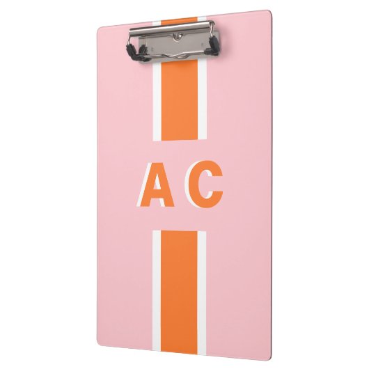 Retro Bruidsmeisje Persoonlijk Monogram Klembord (Links)