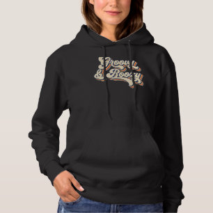 Retro bruidsmeisje vrijgezellenfeest met een funky hoodie