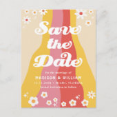 Retro bruiloft Bewaar de datum Briefkaart (Voorkant)