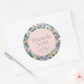 Retro Bruiloft Dank Je Shower Ronde Sticker (Envelop)