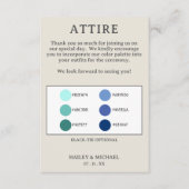 Retro bruiloft kleding kleurenpalet informatiekaartje (Voorkant)