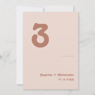 Retro Bruiloft Minimalistisch Script Tafelnummer