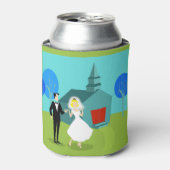  Retro bruiloft paar Koelbox Blikjeskoeler (Blikje Voorkant)