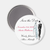 Retro bruiloft, Save the Date - Gepersonaliseerd Magneet (Voorkant / Achterkant)