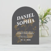 Retro bruiloft uitnodiging Bloemen (Staand voorkant)