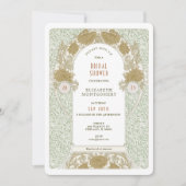 Retro Bruiloftsfeest Uitnodigingen Art Nouveau Mor (Voorkant)