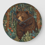 Retro bruin beer boho houtland artwork grote klok (Voorkant)