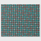 Retro Bruin & Blauwgroen Schelpen, Bladeren, en Bl Cadeaupapier (Vlak)