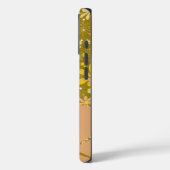 Retro bruin en geel bloemenmonogram Case-Mate iPhone case (Achterkant / Links)