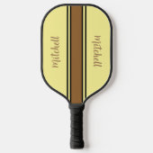 Retro bruin en geel gestreepte pickleball peddel pickleball paddle (Voorkant)