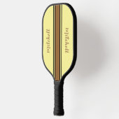 Retro bruin en geel gestreepte pickleball peddel pickleball paddle (Links)