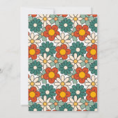 Retro Bruin Groen Bloemen Groovy 80ste Verjaardag Kaart (Achterkant)