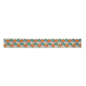 Retro Bruin Groen Hippie Floral Groovy Lint (Voorkant)