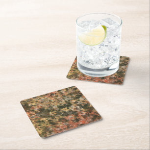 Retro Bruin Marmeren Drink Coasters Vierkante Kartonnen Onderzetter