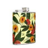 Retro Bruin Oranje Rood-Kersappelfruit Heupfles (Rechts)