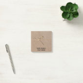 Retro bruin papier met string - bewerkbare tekstpo post-it® notes (Kantoor)