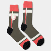 Retro Bruin Rood Racen Sokken (Rechts)