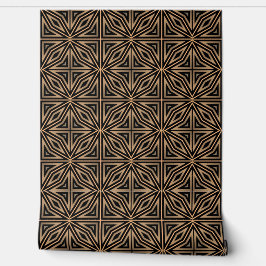 Retro Bruin & Zwart Geometrisch Modern Classy Deco Behang