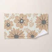 Retro  Bruine Bloemen Bad Handdoek (Handdoek)