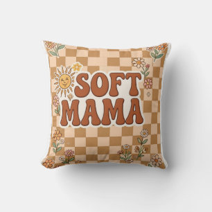 Retro Bruine Geruite Zachte Mama Achtergrond PNG - Kussen