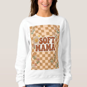 Retro Bruine Geruite Zachte Mama Achtergrond PNG - Trui