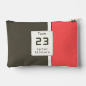 Retro Bruine Rode Racing Verticale Strepen Etui (Achterkant)