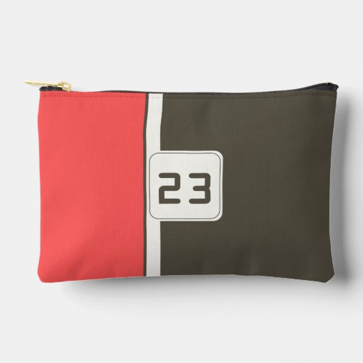 Retro Bruine Rode Racing Verticale Strepen Etui (Voorkant)