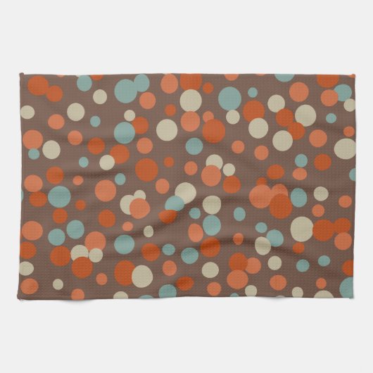 Retro Bruine Stippen Keukendoek Theedoek (Horizontaal)
