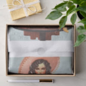 Retro Brunette Pin Up Girl Tissuepapier (Geschenk)