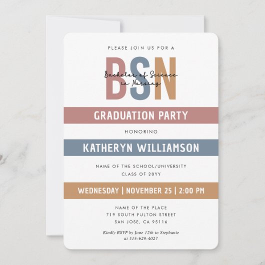 Retro BSN Verpleegschool Afstuderen RN Kaart (Voorkant)