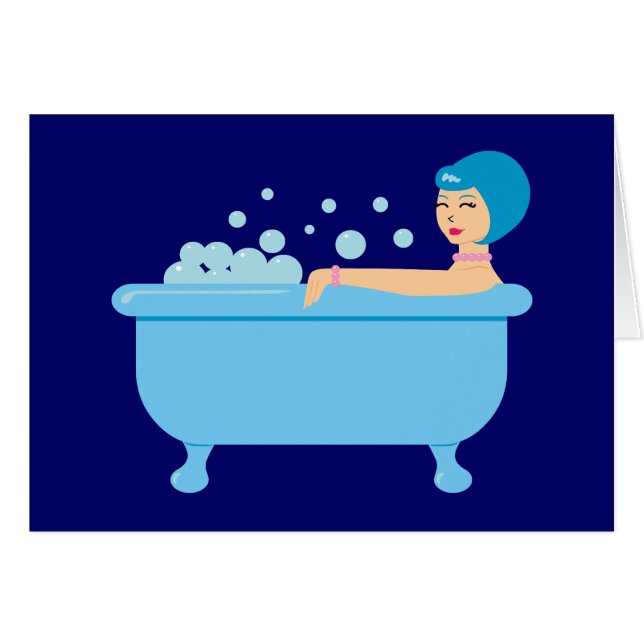 Retro Bubble Bath Girl (Voorkant Horizontaal)