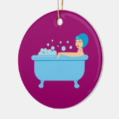 Retro Bubble Bath Girl Keramisch Ornament (Links)