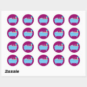 Retro Bubble Bath Girl Ronde Sticker (Vel)