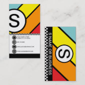 retro bubble checks visitekaartje (Voorkant / Achterkant)