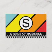 retro bubble checks visitekaartje (Achterkant)