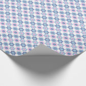 Retro Bubble Flowers (Pink and Blue) Pattern Cadeaupapier (Hoek)