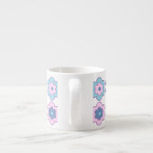 Retro Bubble Flowers (Pink and Blue) Pattern Espresso Kop (Achterkant)