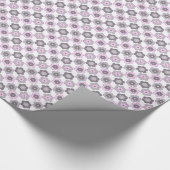 Retro Bubble Flowers (Pink and Grey) Pattern Cadeaupapier (Hoek)