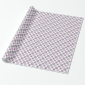 Retro Bubble Flowers (Pink and Grey) Pattern Cadeaupapier (Uitgerold)