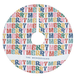 Retro Bubble Letter Aangepaste Kerstmis Kerstboom Rok