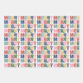 Retro Bubble Letter en Bogen Kinder Kerst Inpakpapier Vel (Voorkant)