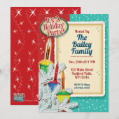 Retro Bubble Lights Kerst Vakantie Feest Uitnodige Kaart (Voorkant / Achterkant)