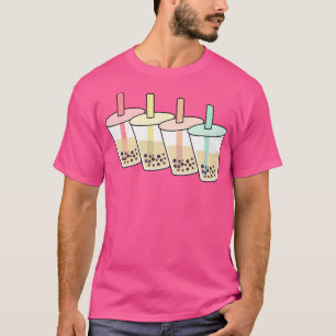 Retro Bubble Tea Shirten Women Boba Milk Tea Shirt