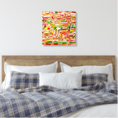 Retro Bubbles Abstracte moderne kunst Canvas Afdruk (Insitu (Slaapkamer))