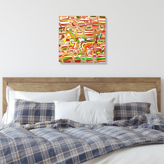 Retro Bubbles Abstracte moderne kunst Canvas Afdruk (Insitu (Slaapkamer))