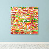 Retro Bubbles Abstracte moderne kunst Canvas Afdruk (Insitu (Houten vloer))