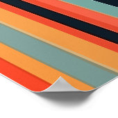 Retro Bubbles Cirkels en Stripes Poster (Hoek)
