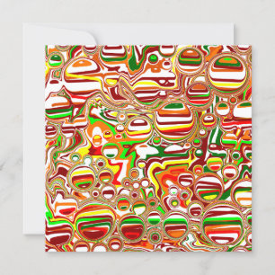 Retro Bubbles Digital Art zwart Kaart