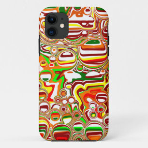 Retro Bubbles digitale kunst iPhone 11 Hoesje