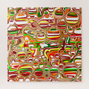 Retro Bubbles digitale kunst Legpuzzel